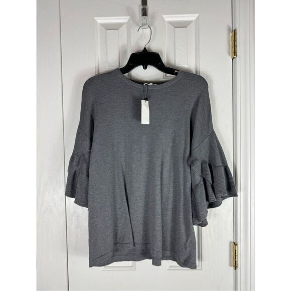 NWT Sugar+Lips Womens Grey Blouse Size M/L - Picture 1 of 4